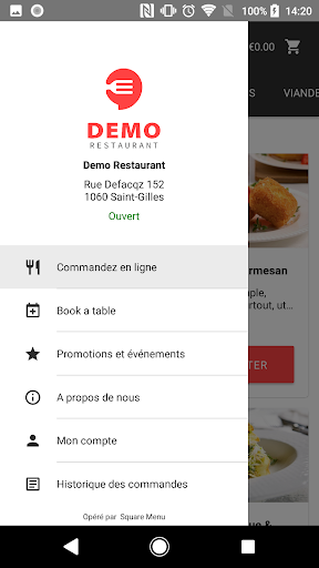 Demo Restaurant by Square Menu Screen 2