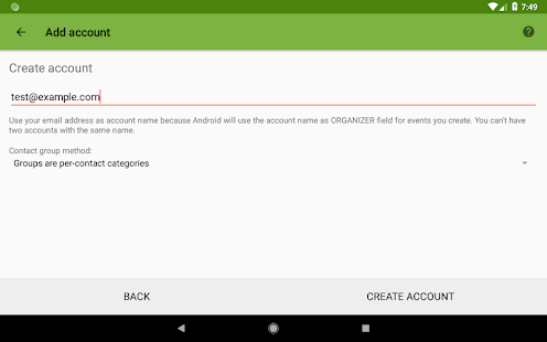 DAVx⁵ – CalDAV CardDAV WebDAV Bildschirmfoto