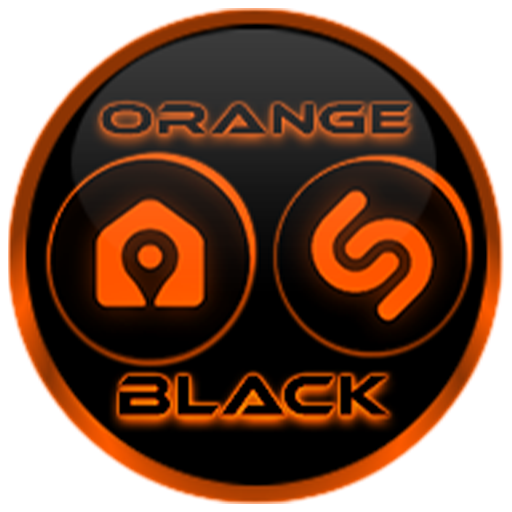 Flat Black and Orange IconPack logo