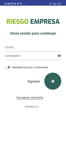 Android application Riesgo Empresa screenshort