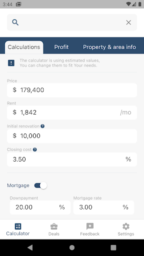 Android application Property ROI screenshort