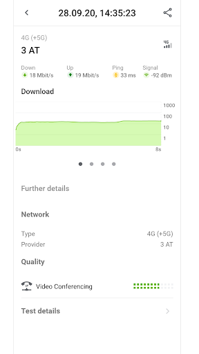 Screenshot of RTR-NetTest 3G/4G/5G IPv4/6