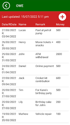 Credit Debt Ledger Cash Book Screen 2