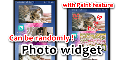 Random photo widget with paint