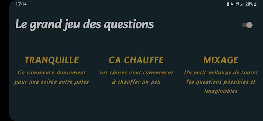 Android application Jeu des questions screenshort