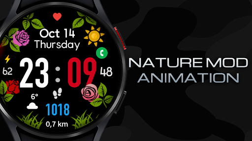 Flowers MOD Digital watchface Screen 2