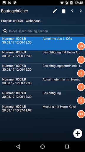 BauerSoftware Bautagebuch Screen 2