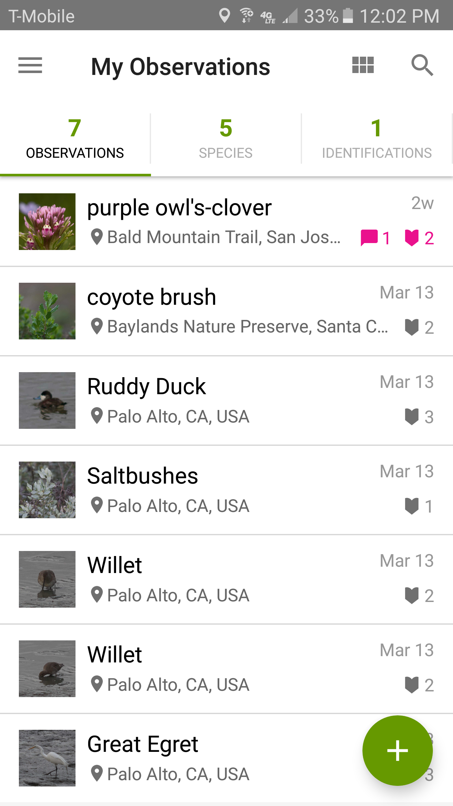 Android application iNaturalist screenshort