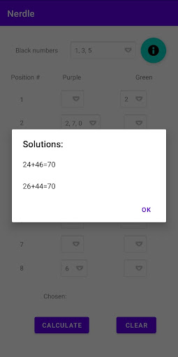 Nerdle Solver Screen 3