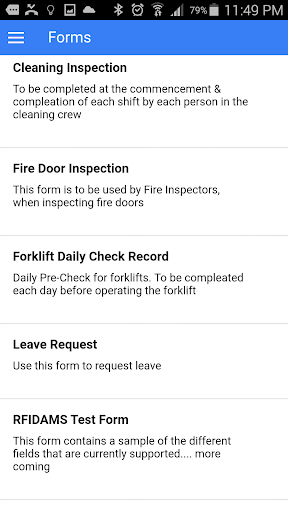 RFIDAMS Forms Screenshot 2 - AppWisp.com