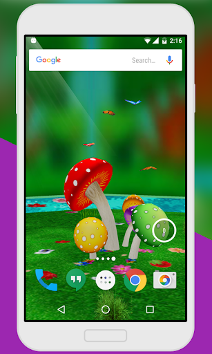 Mushroom and Butterfly 3D live w