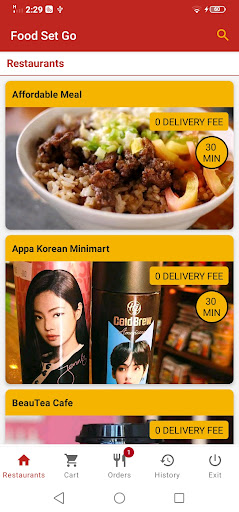 Android application Food Set Go - Food Delivery Se screenshort