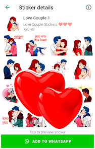 Captura de Pantalla 13 Pegatinas amor WAStickerApps android