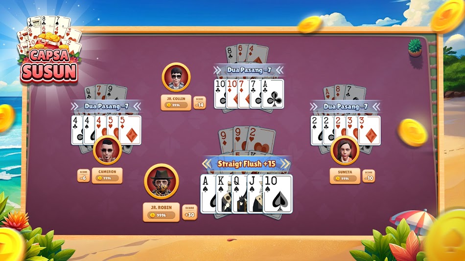 #2. Capsa Susun Club Offline (Android) By: Funfuse Games