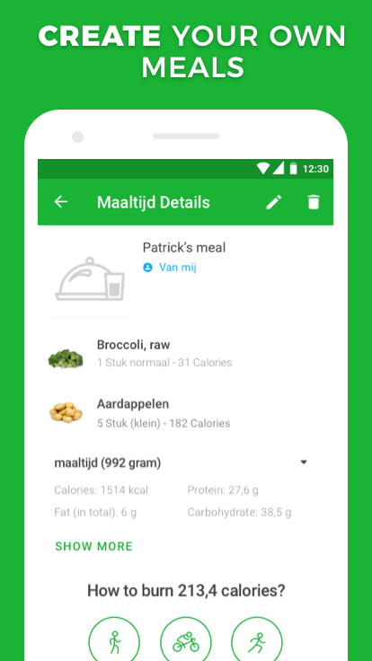 Android application Calorie, Carb & Fat Counter screenshort