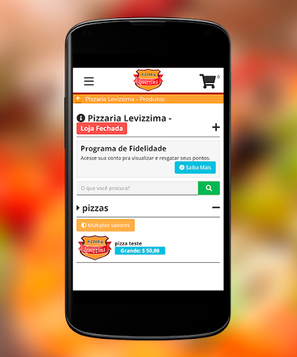 Android application Pizzaria Levizzima screenshort