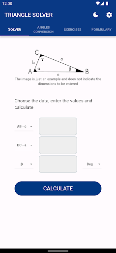 Android application Triangle solver screenshort