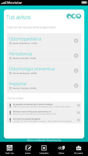 Android application Espai Dental - Dra. Del Rey screenshort