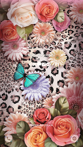 Glitter Leopard Rose-Wallpaper Screen 2