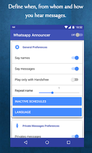 Messages reader for whatapp, t Schermata