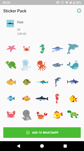 Android application Fish Stickers For WhatsApp screenshort
