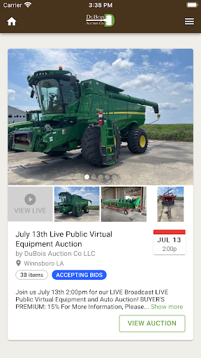 Android application DuBois Auction Co screenshort