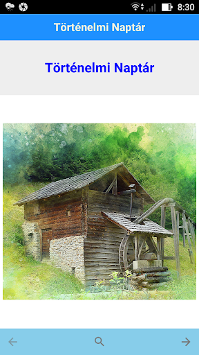 Android application Történelmi naptár screenshort