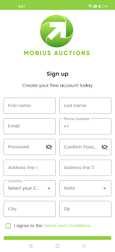 Mobius Auctions Screen 2
