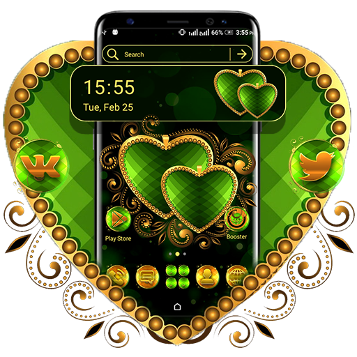 Green Heart Launcher Theme logo