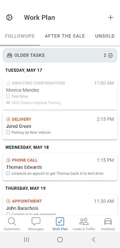 Android application DealerMine CRM screenshort
