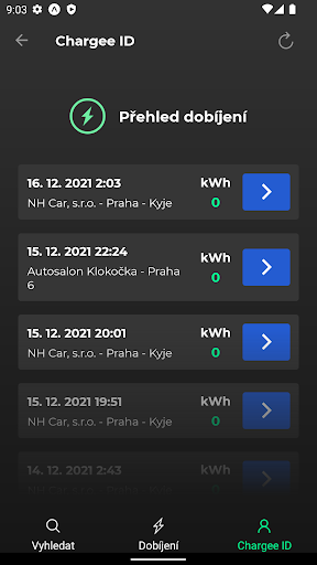 Android application Chargee Fleet screenshort