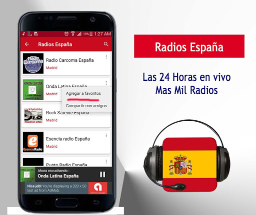 Android application Radios de España screenshort
