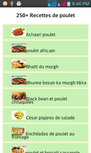 Android application recettes De Poulet screenshort