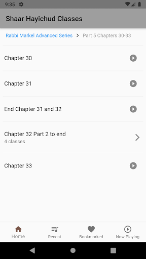 Android application Shaar Hayichud Classes screenshort