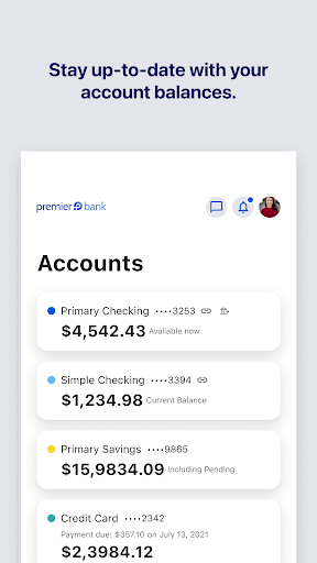 Your Premier Bank Mobile Screen 2