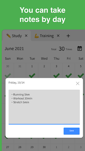 Screenshot of Check Calendar - Habit Tracker