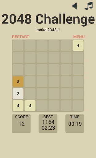 Android application 2048 Challenge screenshort