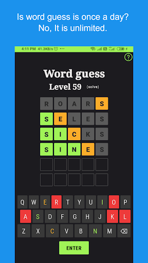 Word-ly 5 letter Screen 2