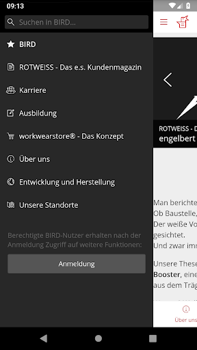 BIRD - Die e.s.Info-App Screen 2