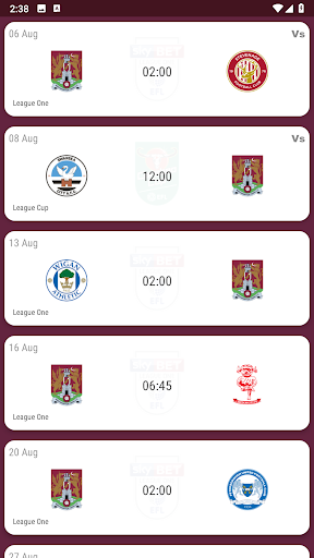 Northampton Town Fan App Screen 2