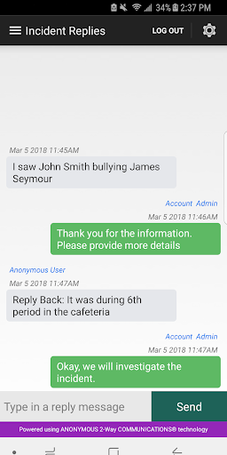 Anonymous Alerts Incident MGT Screen 3