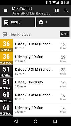 Android application Winnipeg Bus - MonTransit screenshort