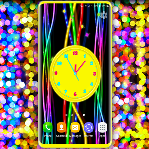 3D Neon Clock Live Wallpaper  Icon