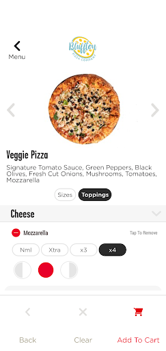Screenshot of Bluffton Pizza Company