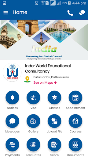 Android application Indo-World Education Consultan screenshort