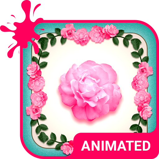 Pink Roses Animated Keyboard + Live Wallpaper تنزيل على نظام Windows