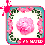 Cover Image of ดาวน์โหลด Pink Roses Animated Keyboard +  APK