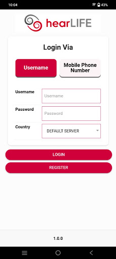 Android application hearLIFE NET screenshort