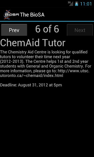 The BioSA App Screen 2