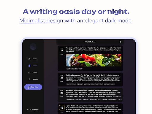 Screenshot of Reflection Journal & Prompts